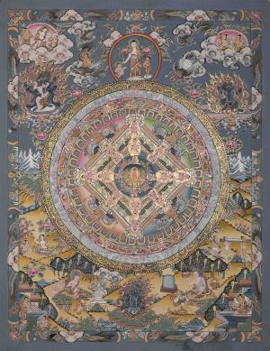 Buddha Mandala Thangka | Hand-painted Tibetan Thangka for Wall Hanging | Best Quality Tibetan Mandala Painting | Zen Buddhism